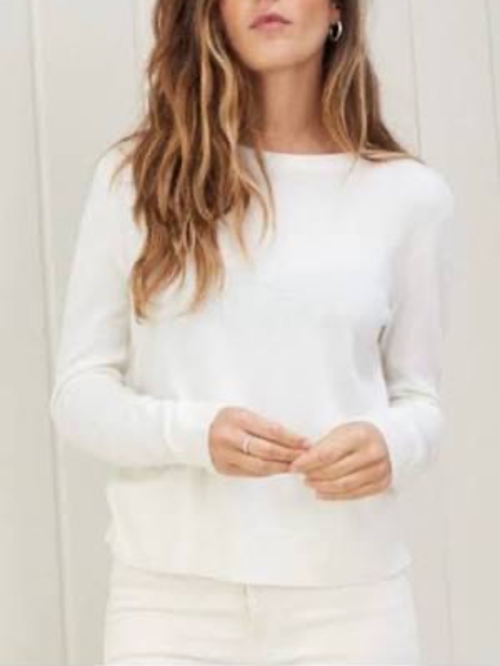 Jenni Kayne Cream Crew Cashmere Sweater size S